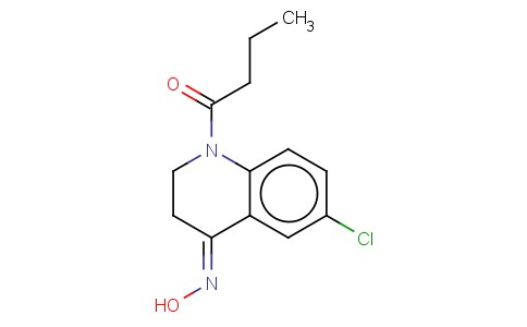 4(1H)-QUINOLINONE, 6-CHLORO-2,3-DIHYDRO-1-(1-OXOBUTYL)-, 4-OXIME